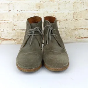 Madewell 1937 Sandstorm Suede Leather Lace-up Ankle Booties 7.5 Tan Block Heel thumbnail 3