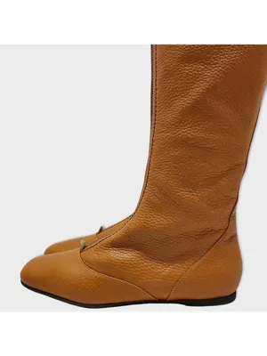 Vicini Tapeet Zipper Tall Leather Boot Front Zip Up Flat Riding Boots Sz 37.5 thumbnail 14