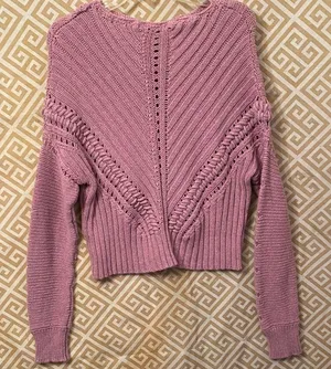 Current Air Textured Knit Sweater in Dusty Pink thumbnail 1