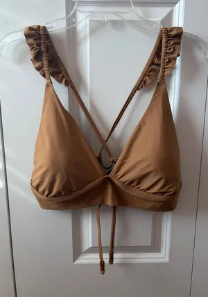 aerie Ruched-Strap Triangle Bralette - Caramel Brown Size XXL thumbnail 1