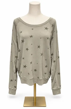 Rails Theo Sage Etoiles Star Print Sweatshirt Size Medium Cotton Modal thumbnail 1