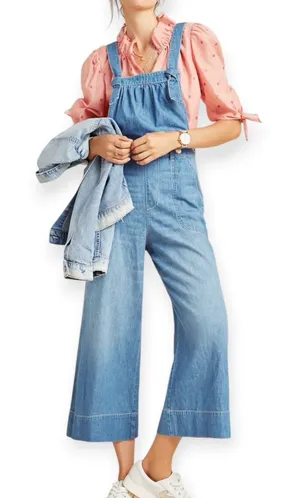 Pilcro Anthropologie Wide Leg Denim Jumpsuit Size 24P Blue thumbnail 1