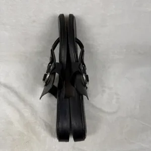 Rebecca‎ Minkoff Black Leather O-Ring Studded Thong Slide Sandals Womens 6M thumbnail 9