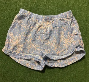 Light Blue Floral sleep short with Elastic Waist thumbnail 1