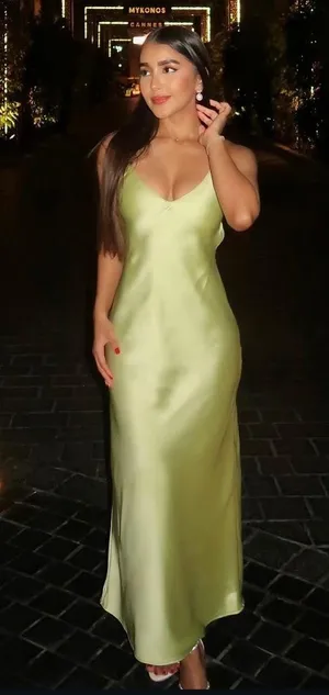 ZARA Dress Lime Green Satin Effect Maxi Midi Wedding Party Date Coctail thumbnail 1
