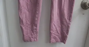 PINK Victoria's Secret shoelace front leggings pink nation on left leg drawstring in pink and white size medium. thumbnail 4