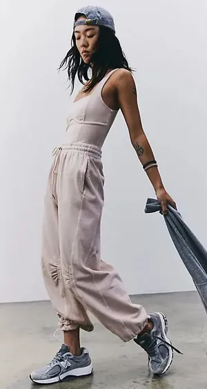 FREE PEOPLE Movement Inbound Onesie - Cashmere $128 thumbnail 1