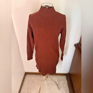 Abercrombie & Fitch Ribbed Mock Neck Sweater Small Orange thumbnail 8