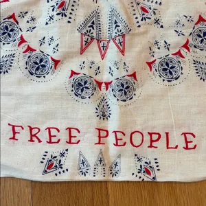 Free People Drawstring Bag Blue Red Cream thumbnail 2