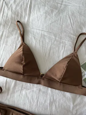 H&M Brown Triangle Tie-Side Bikini Set From Italy thumbnail 2