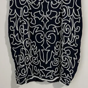 Vtg 80's Stenay Silk Dress Women's 6 Beaded Evening Cocktail‎ Party Sheath Black thumbnail 3