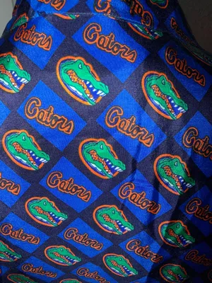 Vintage 90’s Merge Left Florida Gators 100% Silk Blouse Blue Orange, Sz M thumbnail 3
