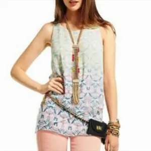 CAbi Mosaic Print Ombré Tiered Fully Lined Tank #250 Blouse Top Shirt Sz medium thumbnail 2