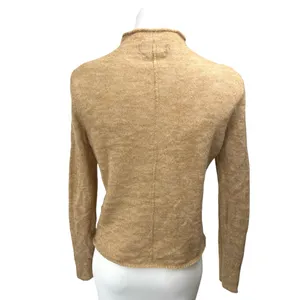 MNG Brown Wool Blend Knit Mock Neck Long Sleeve Pullover Sweater Top Size M thumbnail 2