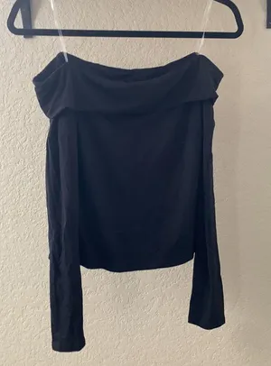 Boutique Wasabi+Mint black off the shoulder top thumbnail 1