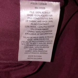 Pendleton burgundy fuzzy zippered fleece jacket size large thumbnail 4