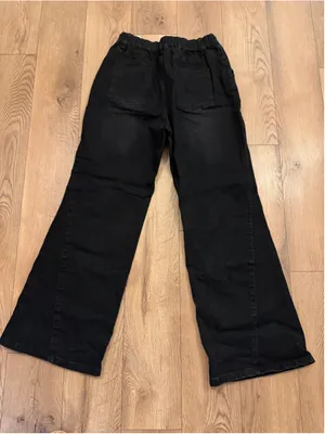 NEW Wide Leg Jeans Drawstring High Waisted Baggy Straight Leg Boyfriend 6 28/29 thumbnail 2