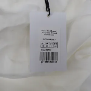 Showpo Betsy White Strapless Draped Rose Mini Dress Size 12 SD24090153 thumbnail 5