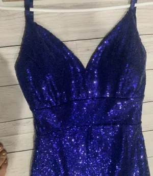 Blue Sequin Prom Dress thumbnail 7