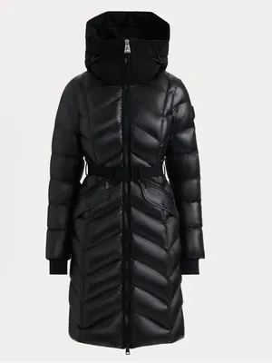 Alpenhaus BELLEVAUX Puffer Coat With Adjustable Belt Black Shiny Sz XL thumbnail 6