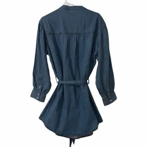 Time & Tru Blue Long-sleeve Minj Shirt Denim Belted Dress(Size XL 16/18) thumbnail 3