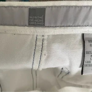 Marithe Francois Girbaud White Denim Capri Cropped Rainbow Embroidered Jeans 27 thumbnail 11