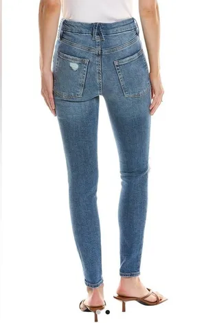 NWT Good American Good Waist Skinny Jeans Distressed Blue Wash Indigo144 Size 10 thumbnail 2