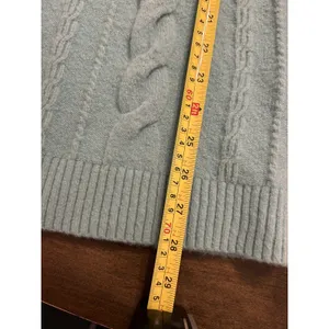 Talbots Chunky Cable Knit Teal Boyfriend Cardigan Sweater Size Small Preppy Cozy thumbnail 6