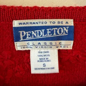 Pendleton Long Sleeve Embroidered Wool Cardigan Sweater Red Women's Size Small thumbnail 4