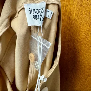 NEW Princess Polly Veronika Pants Flare Leg Trousers Beige US 4 NWT thumbnail 7