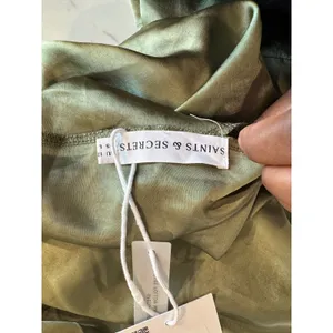 Saints & Secrets Sage Green Satin One Shoulder Maxi Dress CM6392J L NWT thumbnail 8