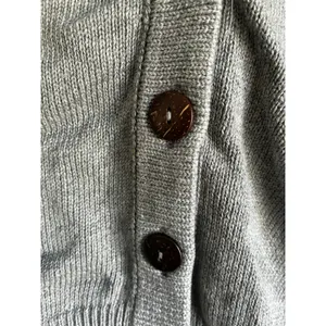 Paneros Greta Cardigan Button Up Gray Large Cotton Cozy Quiet Luxury thumbnail 6