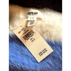 Oversized Bright Fluffy Soft Knit Collar Cuffs Aerie Flurry Crew Sweater L thumbnail 14