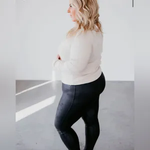 SPANX Faux Leather Leggings Black XL thumbnail 2
