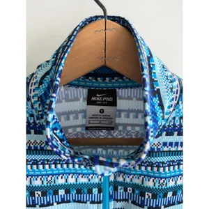Nike‎ Pro Dri-FIT Womens Small Half Zip Pullover Blue Geometric Athletic Top thumbnail 3