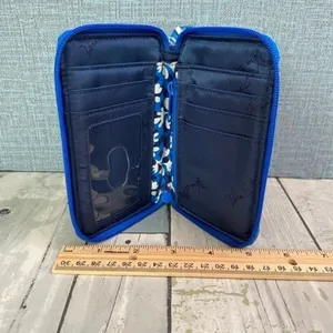 Vera Bradley Small Zippered Wallet in Blue and White thumbnail 2