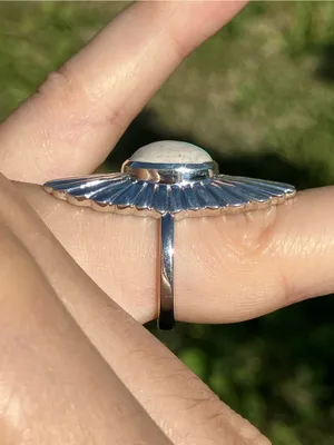 Natural Ribbon Turquoise Sterling Silver Ring Size 7 thumbnail 2