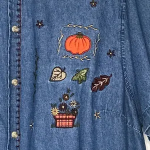Vintage White Stag Plus Woman Embroidered Shirt thumbnail 3