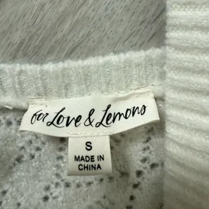Revolve For Love & Lemons Coquette Open Knit Blanca Crochet Crop Top size small thumbnail 4