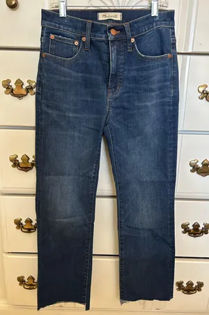 Madewell Cali Demi-Boot Jeans Raw Hem (Dark Wash) thumbnail 2
