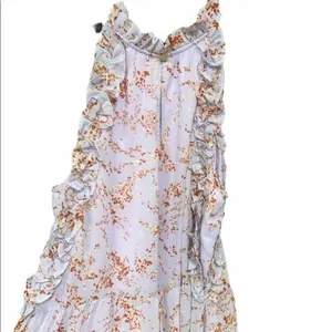 Entro size small lavender floral ruffle top thumbnail 3