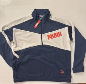 Puma Blue Half-Zip Pullover with Logo Tag thumbnail 1
