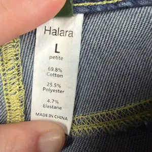 Halara Jeans Womens L Petite Blue Medium Wash Mid Rise Straight Stretch Denim thumbnail 5