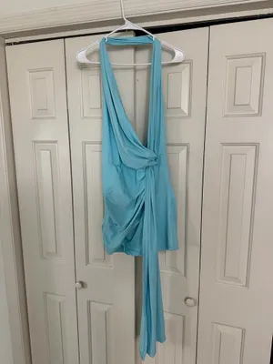Mini blue formal dress Size L thumbnail 3