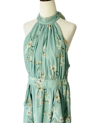 BIRDY GREY Joyce Floral Halter Maxi Dress thumbnail 4