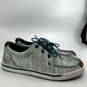 Twisted X Hooey Loper Sneakers Low Round Toe Moisture Wicking Striped Blue 8.5M thumbnail 3