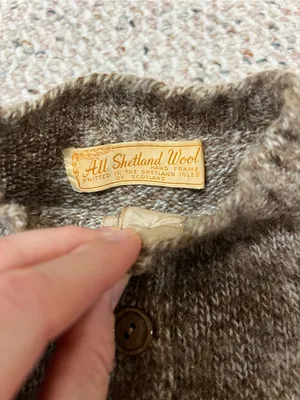 Vintage Brown Heathered Button-Up Cardigan thumbnail 4