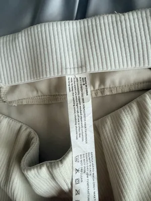Ribbed Straight-Leg Pants in Cream thumbnail 2
