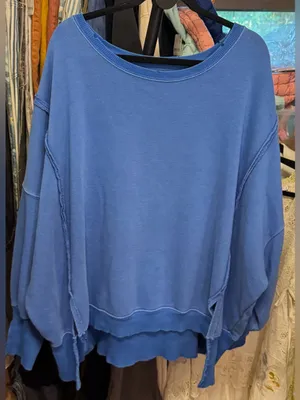 NWOT Free People We The Free Camden Sweatshirt - Lake Victoria - Large thumbnail 7
