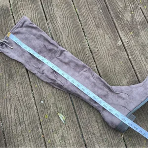 Nine West Taupe Faux Suede Over the Knee Boots 8 thumbnail 7